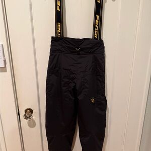 Fendi Black Cropped Pants with Gold Accents